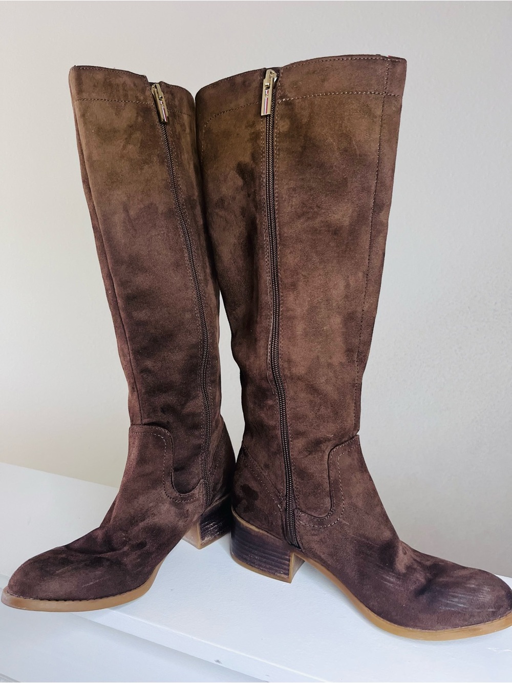 Women's Tommy Hilfiger Brown Suede Knee-High Boots